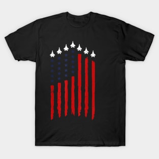 Fighter jets with USA american flag 4th of July celebration T-Shirt